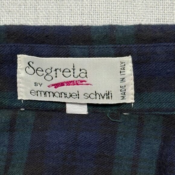 VTG Segreta by Emmanuel Schvili Plaid Button-Down Shirt Tom & Jerry Size 44 - Picture 13 of 14